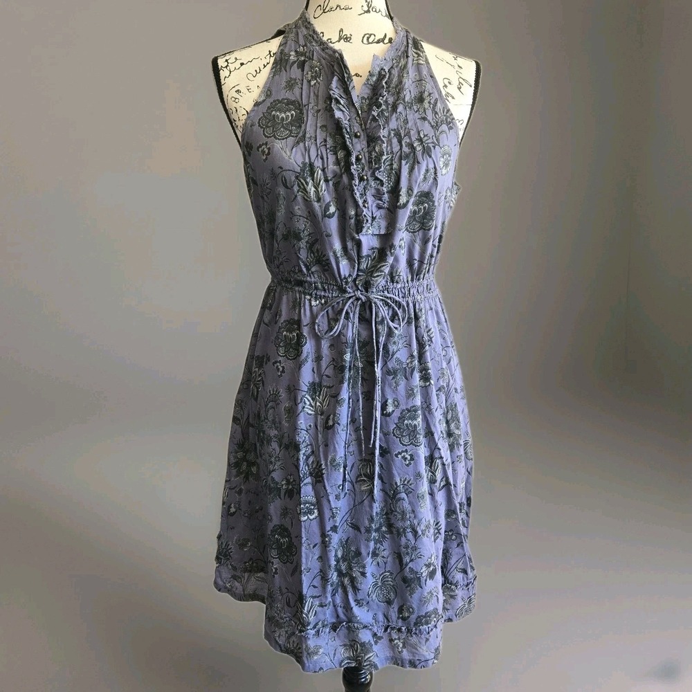 Converse One Star Dark Gray Floral Dress Sz M Cotton Sleeveless Western Casual